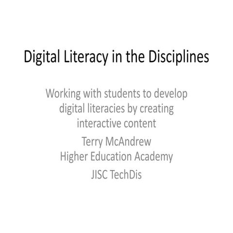 Digital literacy in the disciplines glasgow