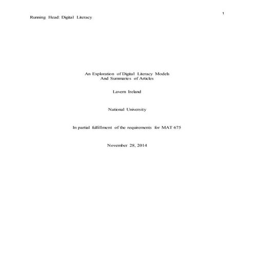 Digital literacy models