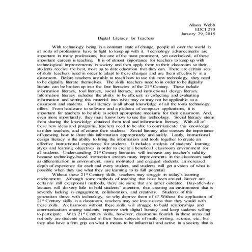 Digital literacy narrative revised 