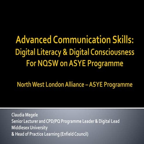 Digital literacy skills for social workers - North West London ASYE Programme