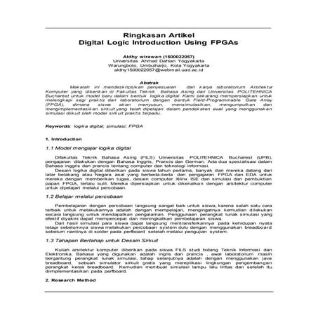 Digital logic introduction using fpg as | PDF