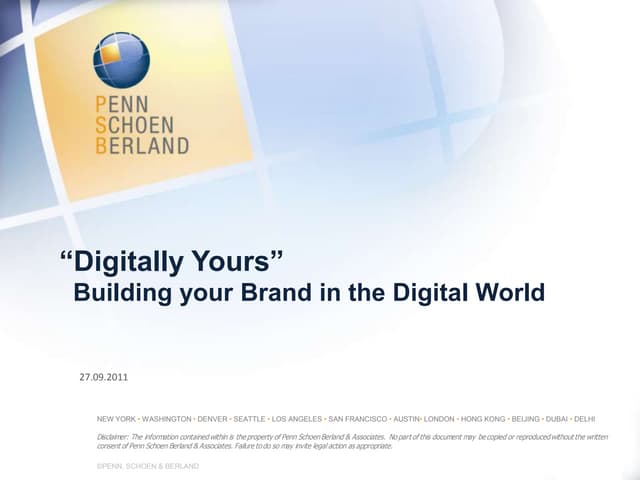 Online Image Management & Positioning Survey: Penn Schoen Berland