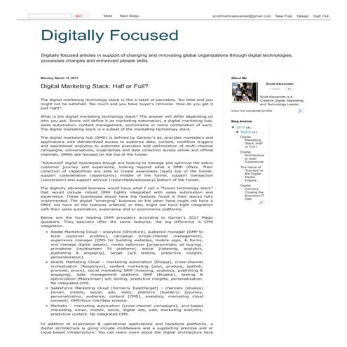 Digitally focused  - Digital Marketing Stack: Half or Full?