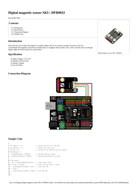 Digital magnetic sensor sku  dfr003...