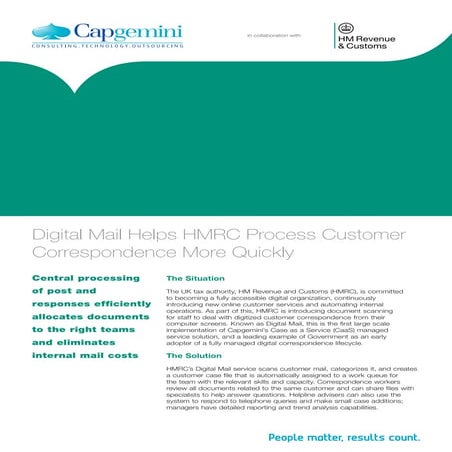 Digital mail helps hmrc process customer correspondence more quickly