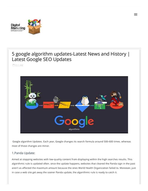 Google Algorithm Updates Presentation Pptx