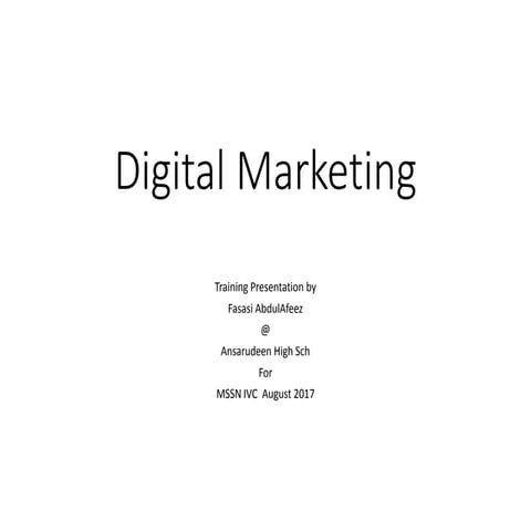 Digital marketing 