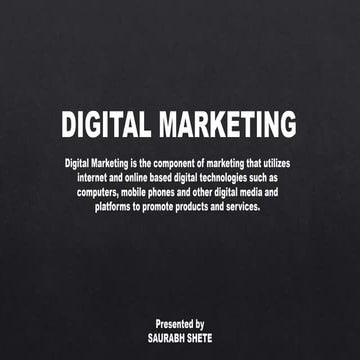 basics of Digital marketing
