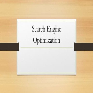 Digital marketing 102 search engine optimization