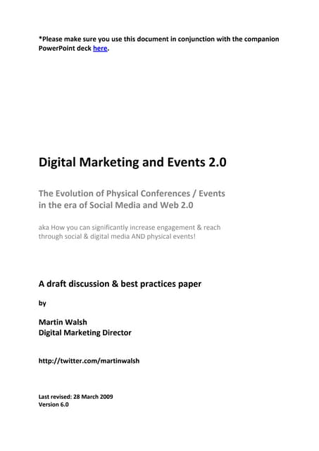 Digital Marketing And Events 2.0 Draft Ver6