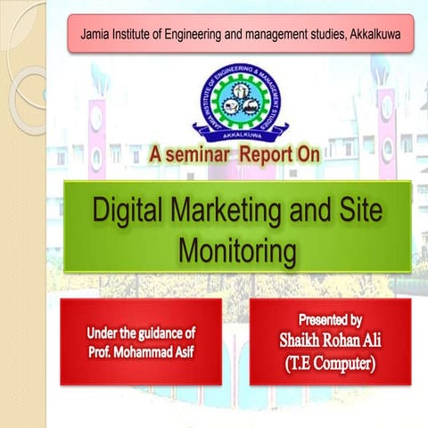 Digital marketing and site monitoring