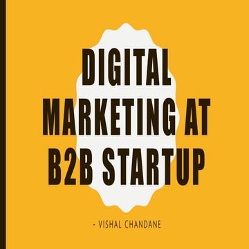 Digital marketing at B2B startup