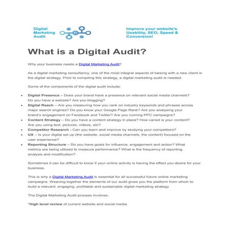 Digital marketing audit | PDF
