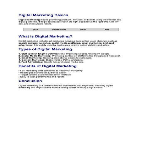 INTRODUCTION TO DIGITAL MARKETING FOR BEGINNERS | PDF