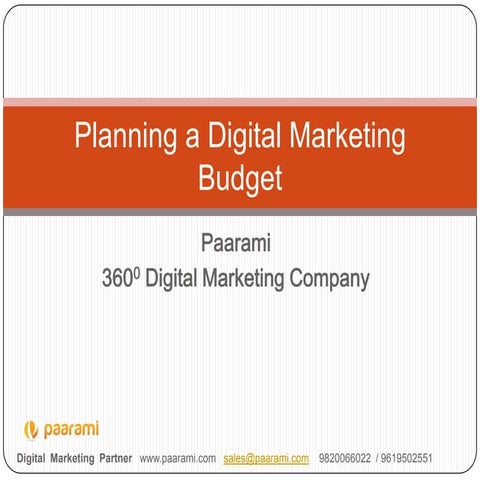 Digital marketing budget planning