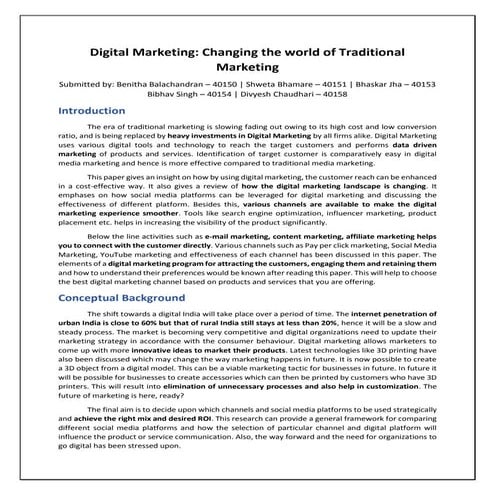Digital Marketing Changing the business world