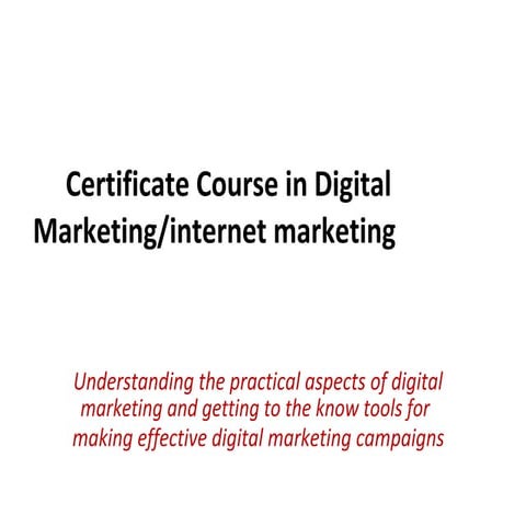 Digital marketing course