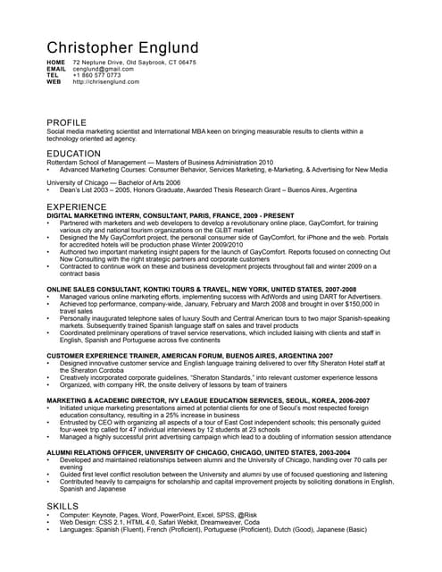 Digital Marketing CV