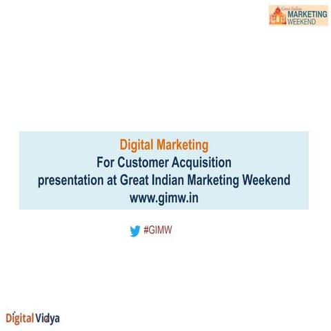 Digital marketing for lead generation and sales at #GIMW