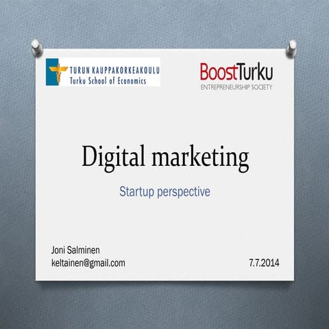Digital Marketing for Startups (@Boost Turku)