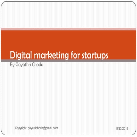 Digital Marketing for startups 
