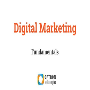 Digital Marketing Fundamentals & Concept