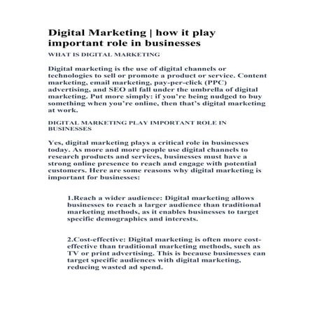 Digital Marketing | how it play important role in businesses.docx