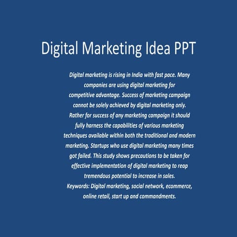 Digital marketing idea ppt