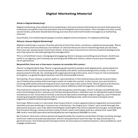 Digital Marketing Material for DK.docx