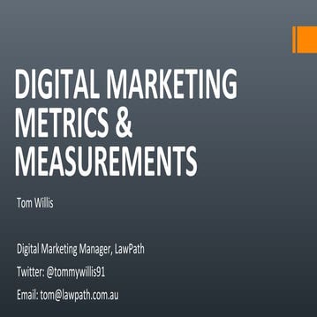 Digital marketing metrics and measurement