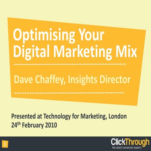 Optimising Your Digital Marketing Mix