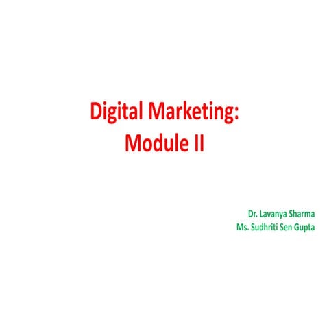 Digital marketing module ii