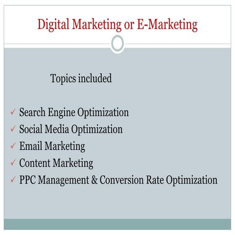 Digital marketing or E marketing