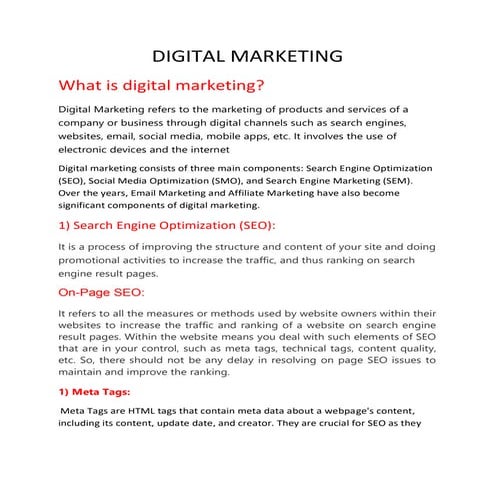 Dreams Computer Institute Digital marketing book for beginners