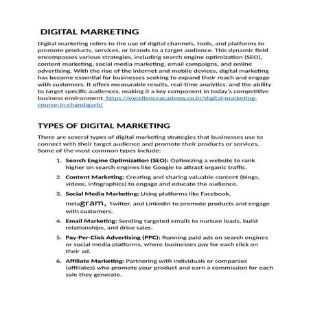 DIGITAL MARKETING course in   chandigarh