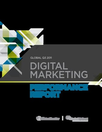 Digital marketing performance report - Q3 2011 - Efficient Frontier