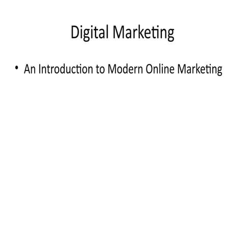 Introduction to Digital Marketing | PPTX