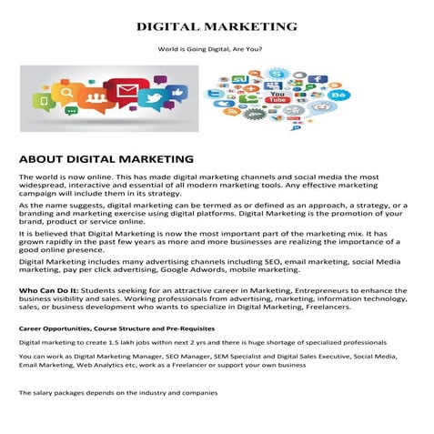 Digital marketing prospectus
