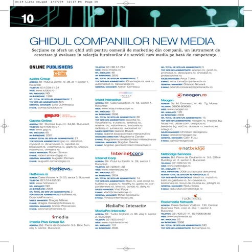 Ghidul Companiilor New Media 2009