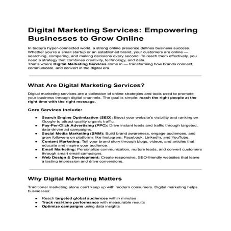 Digital Marketing Services That Drive Real Business Growth