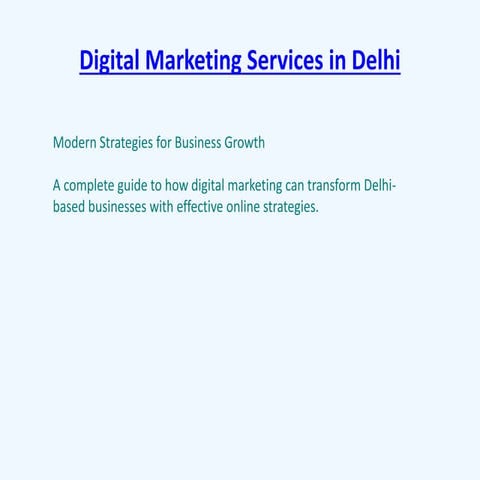 Digital Marketing Services in Delhi Best SEO, PPC & Social Media ...