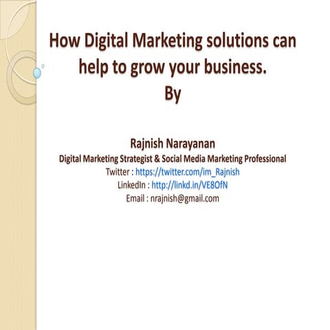 How Digital marketing solutions can help you to grow your business.