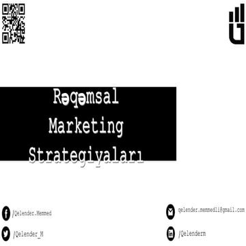 Rəqəmsal (Digital) Marketing Strategiyalar