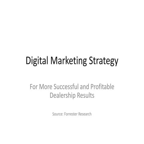 Digital marketing strategy overview for dealers