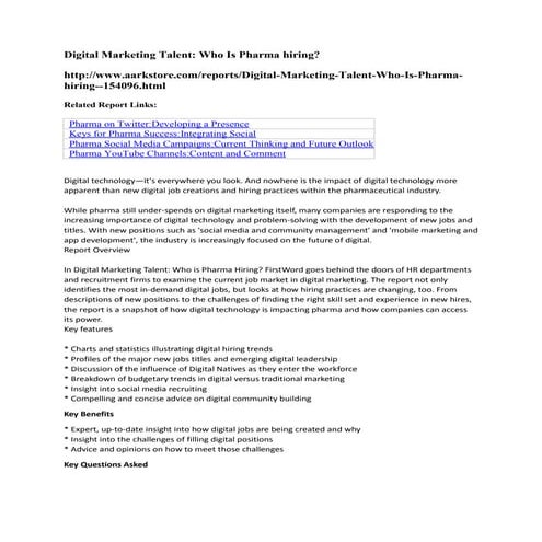 Digital marketing talent