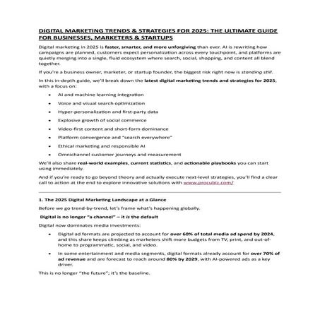 DIGITAL MARKETING TRENDS & STRATEGIES FOR 2025: THE ULTIMATE GUIDE FOR BUSINE...