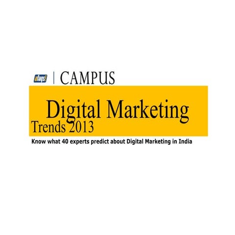 Digital Marketing Trends 2013 