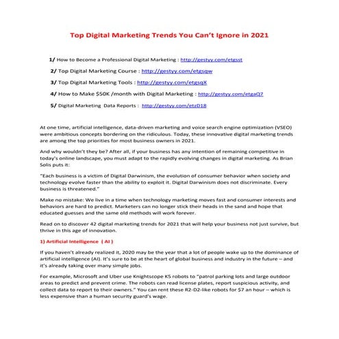 Must Know Top AI Marketing Trends In 2024 | PDF