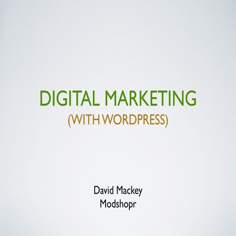 Digital marketing with wp   nov 2019