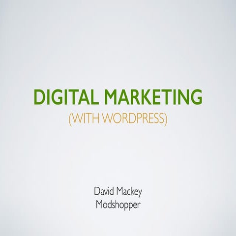 Digital Marketing with WordPress